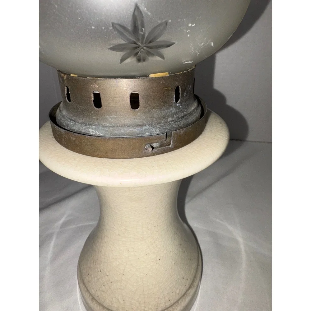 Frosted Etched‎ Star Glass Brass Candle Lantern Hanging Tea Light Holder Vintage